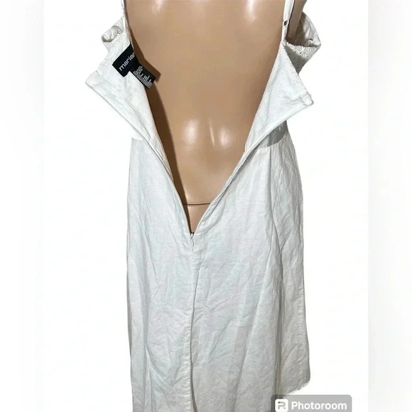 Marianne Linen Blend White Eyelet 1/2 Zip Fully Lined Dress Size 10 EUC!! - Picture 4 of 5